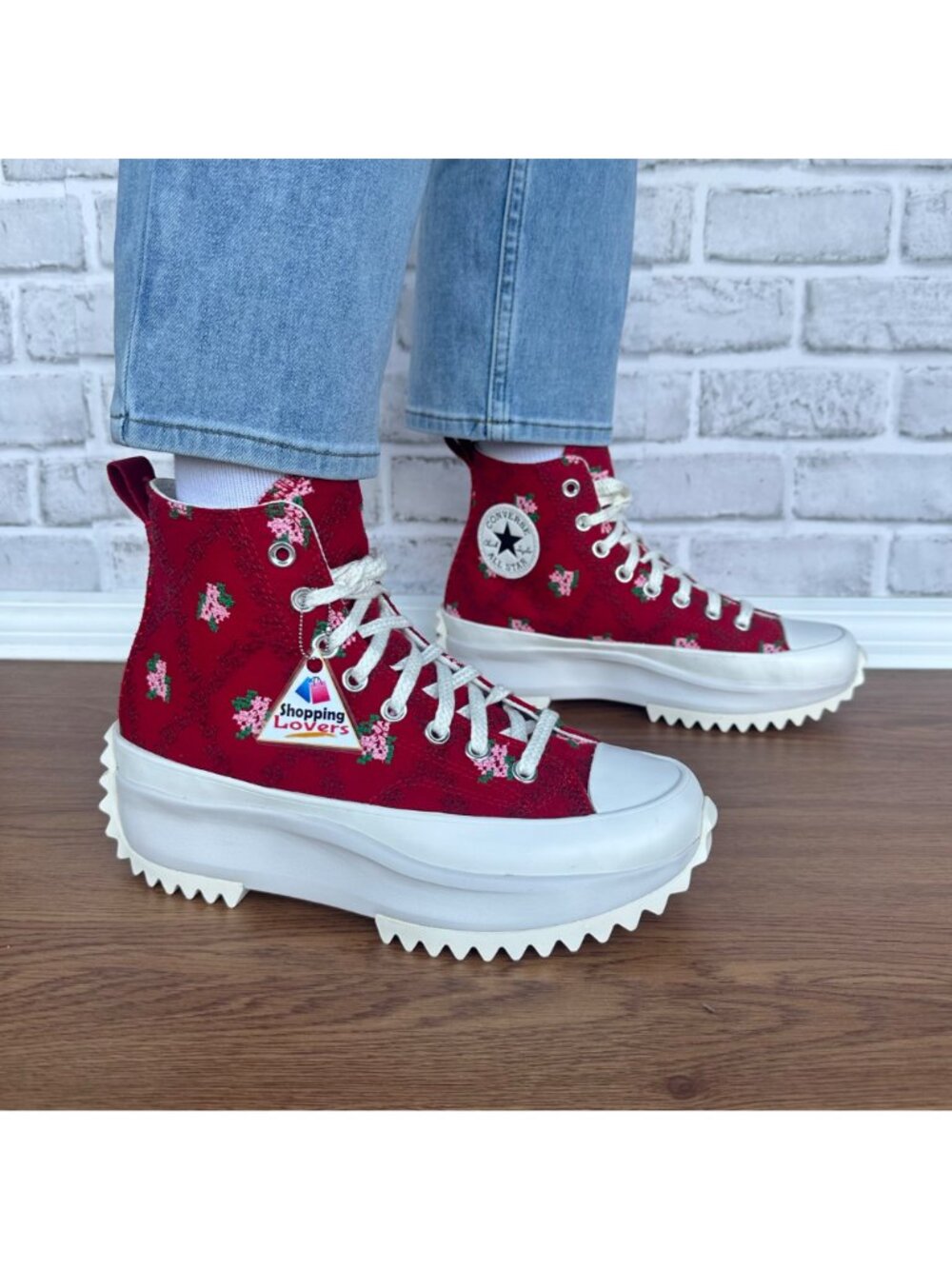 ❤️CONVERSE Run Star Hike Hi Rose Cross Stitch Sz 9 Womens Shoes Sneakers A14885C - Picture 3 of 14